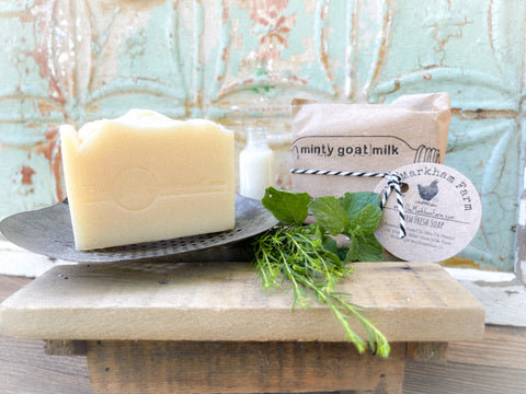 Minty Goat and Sweetgrass Soap Bar